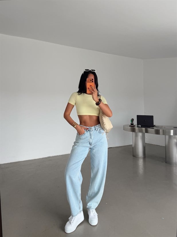 Barrel Fit Jean - Açık Mavi