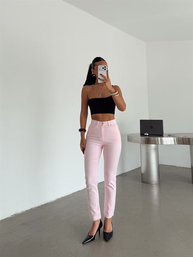 Boyfit Denim Jean - Pembe