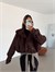 Vatka Detay Oversize Crop Trençkot - Acı Kahve