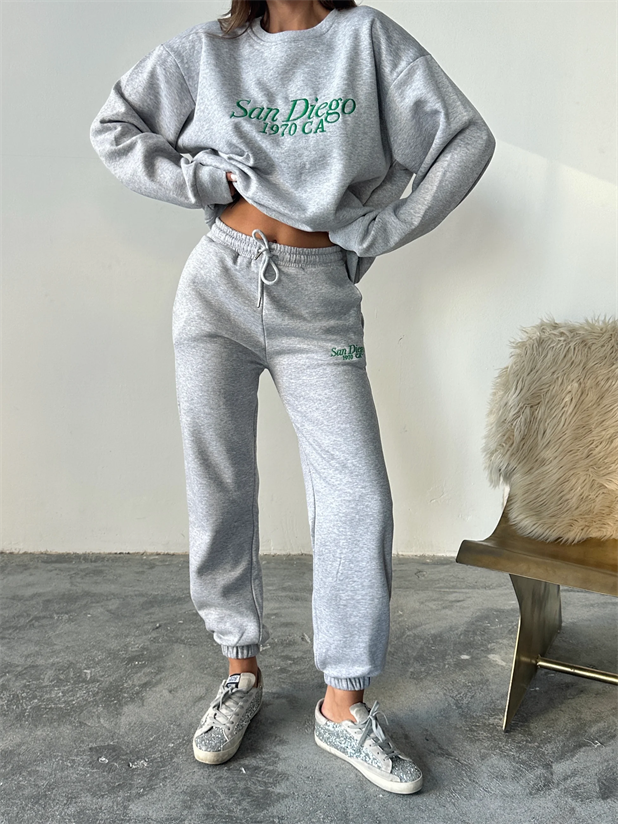 Sandiego Eşofman Takım Gri Melanj - Gri