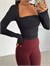 Kare Yaka Büzgülü Uzun Kol Bluz - Siyah