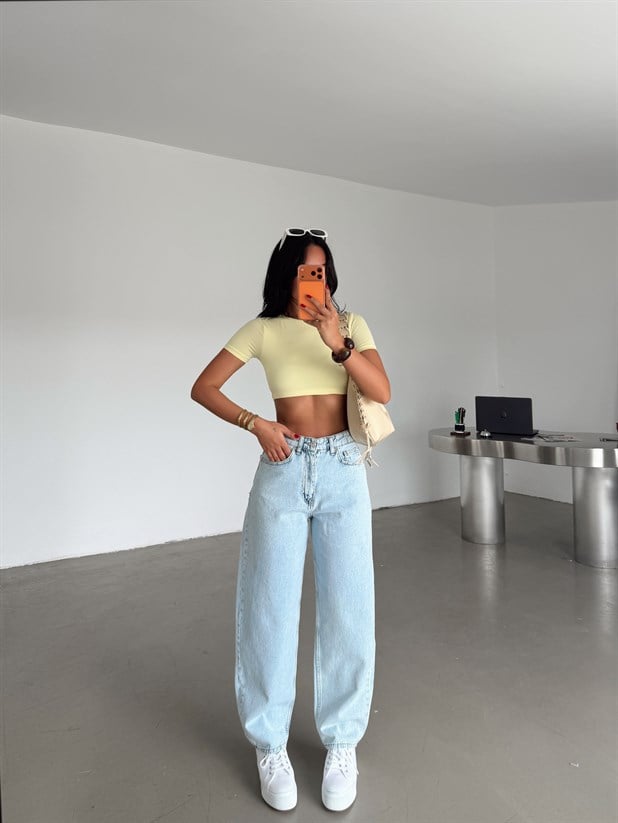 Barrel Fit Jean - Açık Mavi