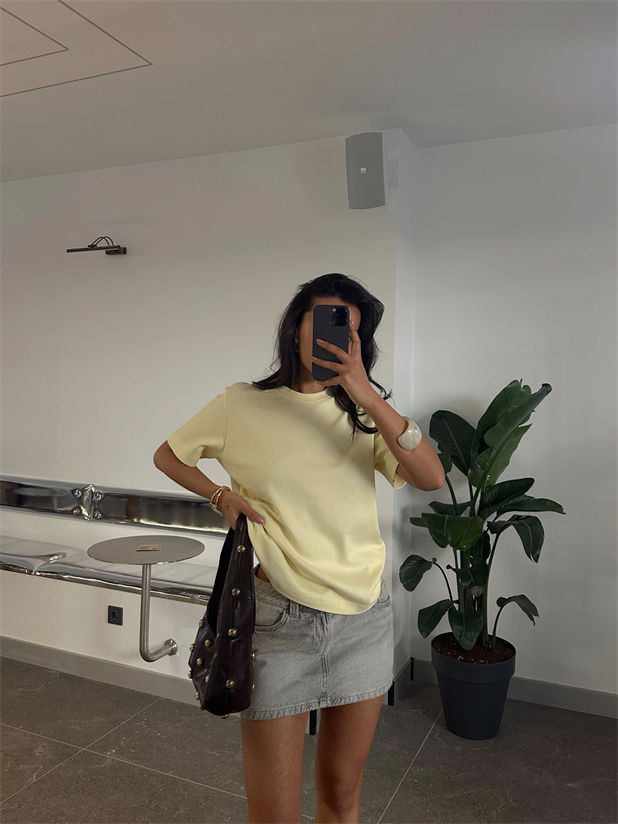Düz Oversize Basic - Sarı