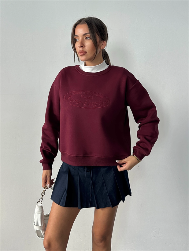 Hopeful Nakış Sweat - Bordo