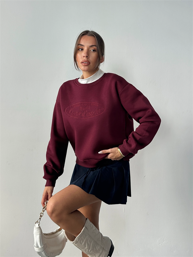 Hopeful Nakış Sweat - Bordo