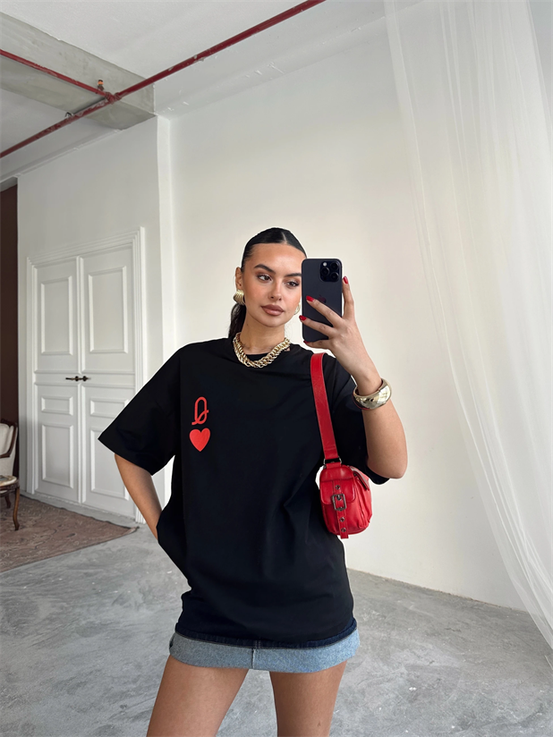 Love Q Basic Tshirt Siyah - Siyah