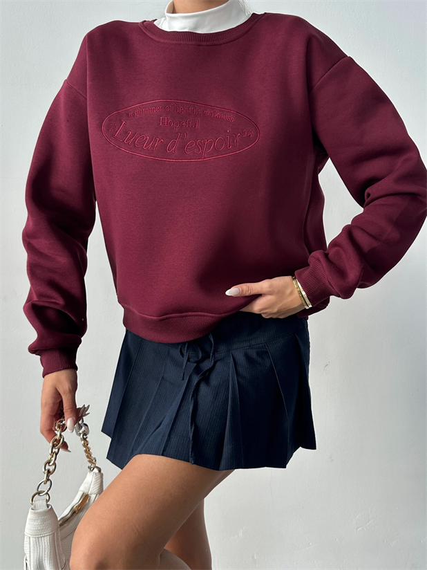 Hopeful Nakış Sweat - Bordo