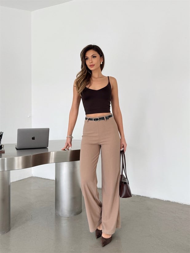 Scuba Crep Pantolon - Bej