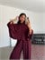 Yarasa Kol Oversize Takım - Bordo