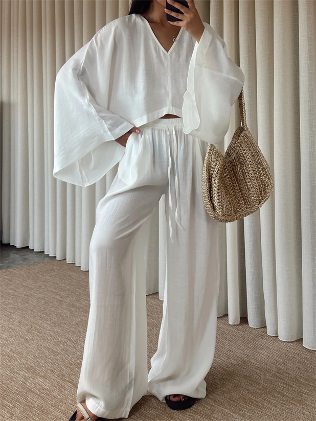 Salaş Keten Takım  - Ekru