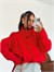 Vatka Detay Oversize Crop Trençkot - Kırmızı