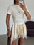 Modal Düğümlü Basic T-shirt - Beyaz