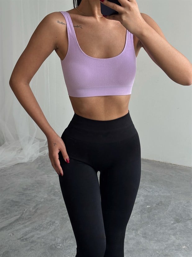 Seamless Fitilli Crop - Lila