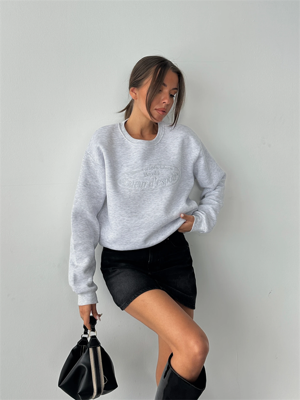 Hopeful Nakış Sweat - Gri