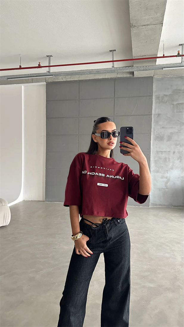 Laguna Beach Crop Basic - Bordo