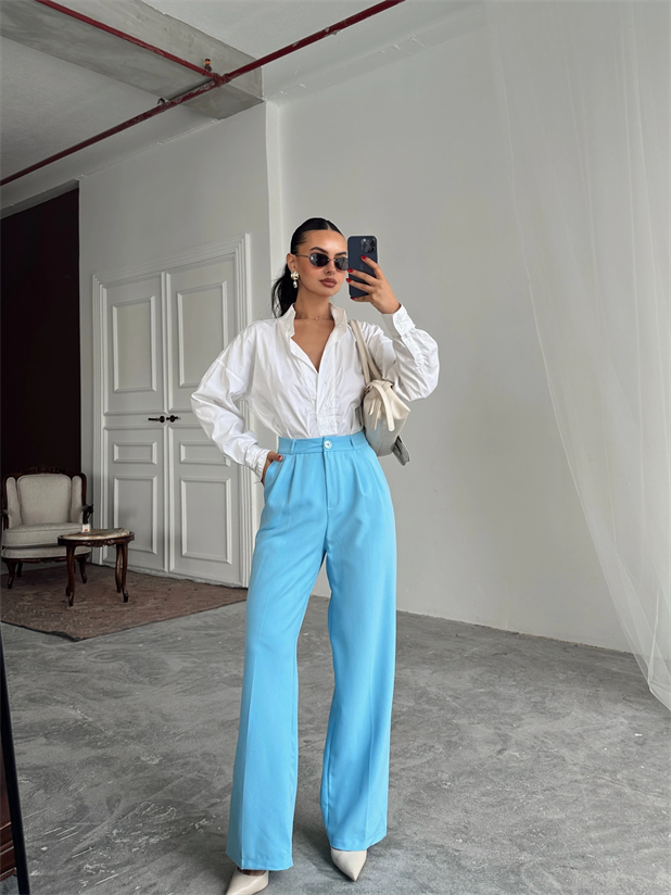 My Palazzo Kumaş Pantolon - Mavi