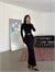 Bisiklet Yaka Uzun Kol Elbise - Siyah