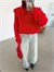 Vatka Detay Oversize Crop Trençkot - Kırmızı