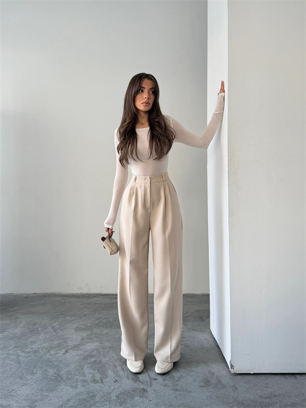 Yünefekt Çizgili Palazzo - Taş