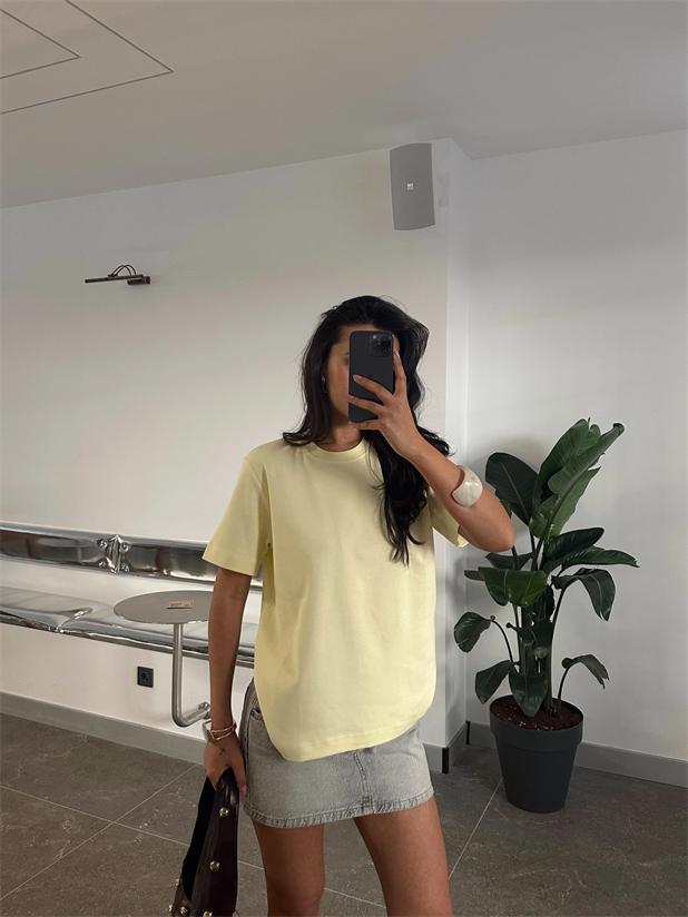 Düz Oversize Basic - Sarı