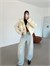 Vatka Detay Oversize Crop Trençkot - Ekru