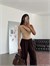 Sabrina Tek Kol Bodysuit Bej - Bej