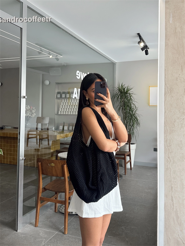 Örgü Çanta - Siyah