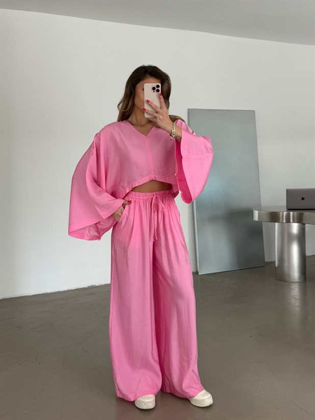 Salaş Keten Takım  - Pembe