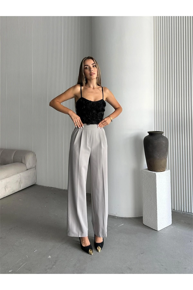 Brendon Palazzo Pantolon Gri - Gri