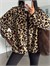 Fermuarlı Peluş Ceket - Leopar