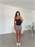 Korse Dantel Crop Top - Kahve