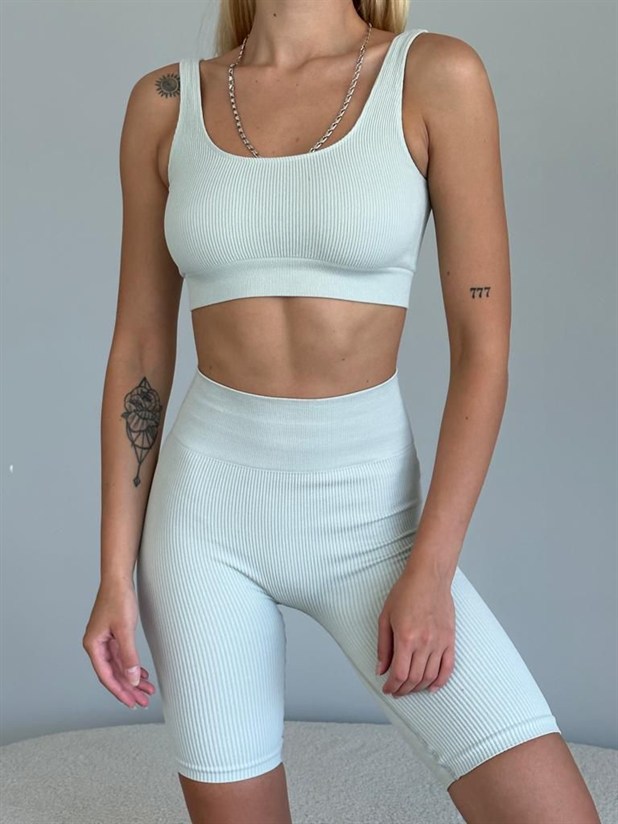 Seamless Fitilli Crop - Mint