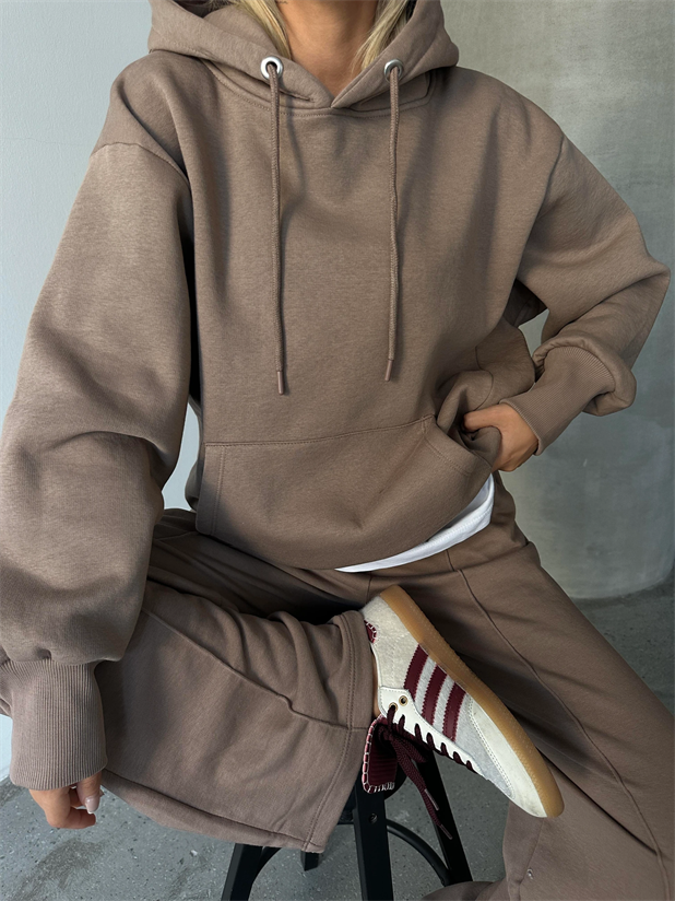 Kanguru İpli Sweat Vizon - Vizon