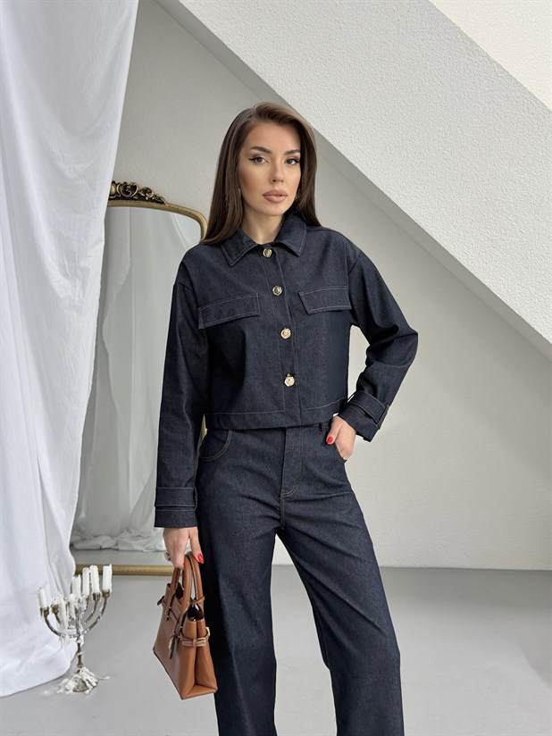 Rahat Kesim Denim Takım - Lacivert