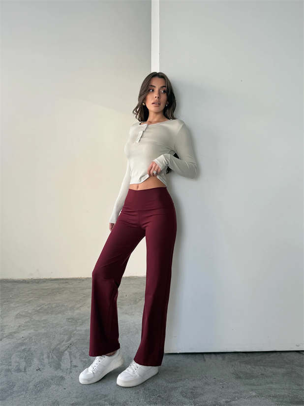 Orıgınal Tayt Pantolon  - Bordo