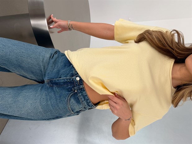 Bebe Yaka Basic T-shirt - Sarı
