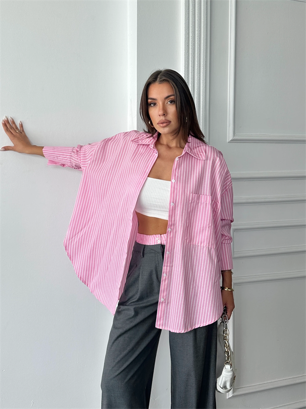 Bel Çizgi Detay Gömlekli Takım - Antrasit