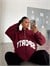 Sporty Yarım Fermuar Sweat - Bordo