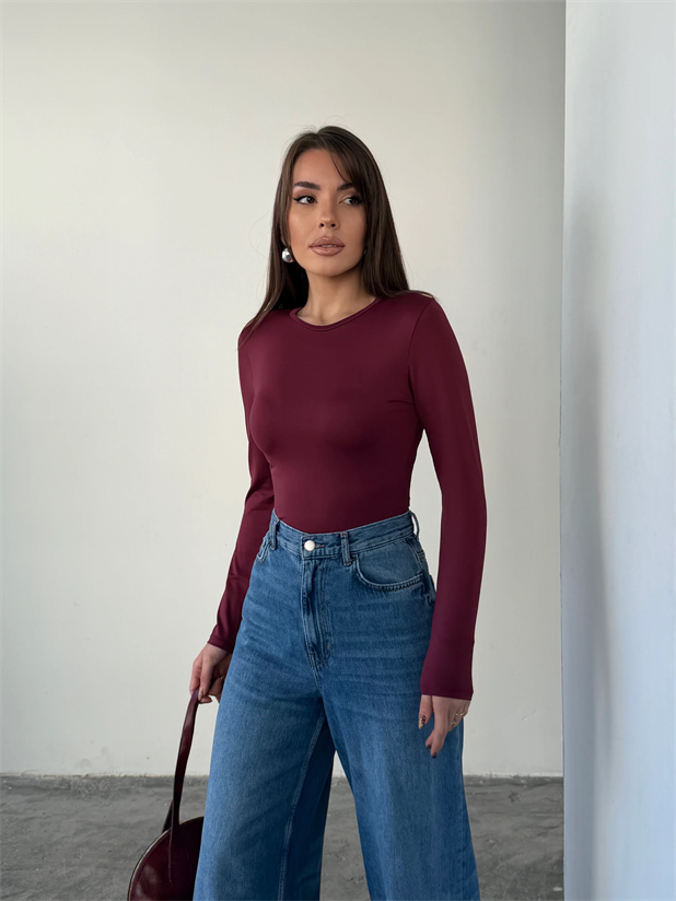 Bisiklet Yaka Micro Bluz - Bordo