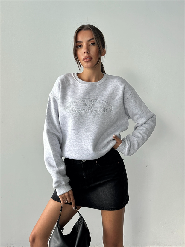 Hopeful Nakış Sweat - Gri