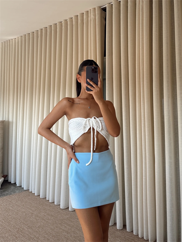 Klasik Mini Etek - Bebe Mavi