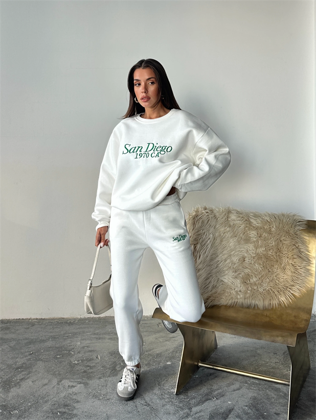 Sandiego Eşofman Takım Beyaz - Beyaz