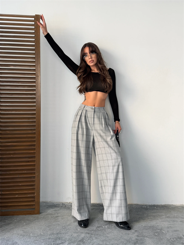 Kareli Palazzo Pantolon  - Gri