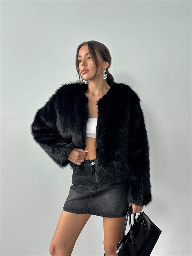 Premium Crop Kürk - Siyah