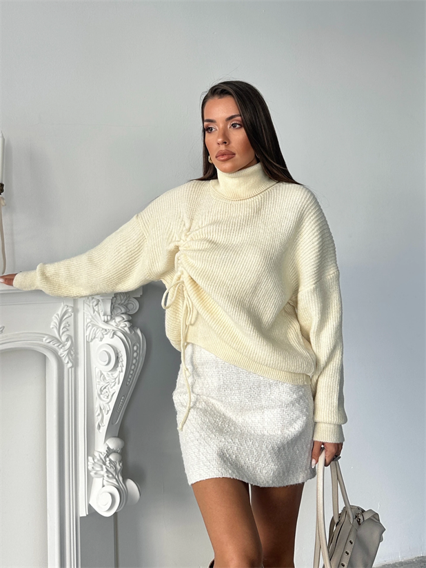 Selanik Balıkçı Triko - Ekru