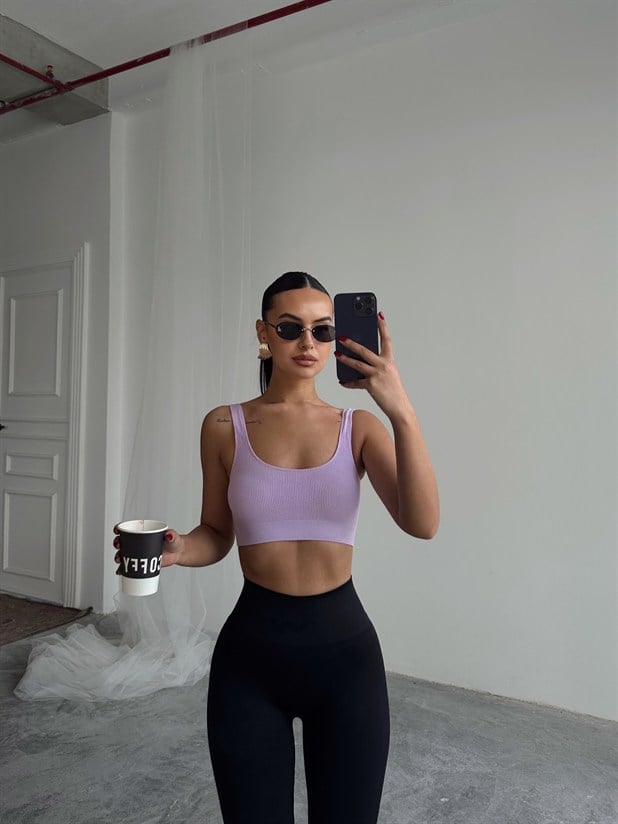 Seamless Fitilli Crop - Lila