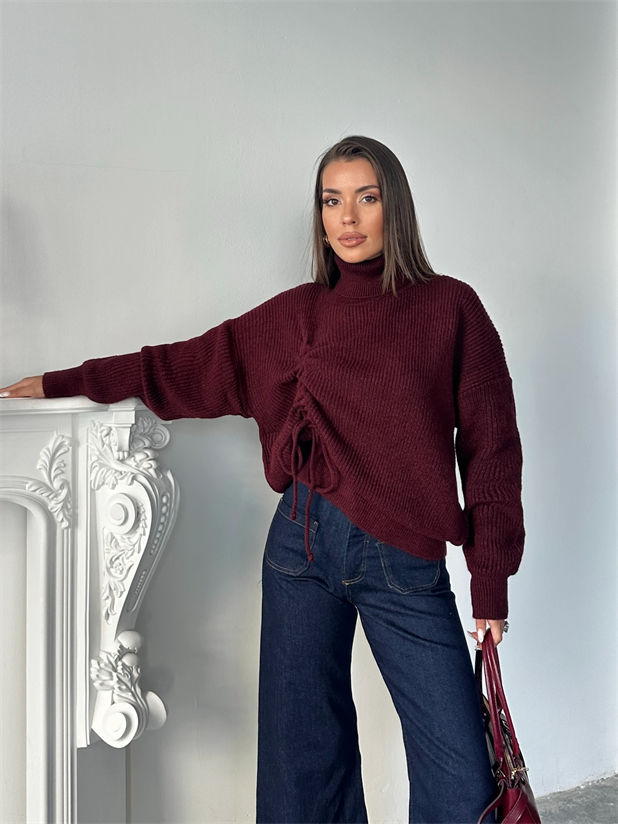 Selanik Balıkçı Triko - Bordo