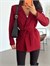 Bel Bağlama Line Blazer Ceket - Bordo