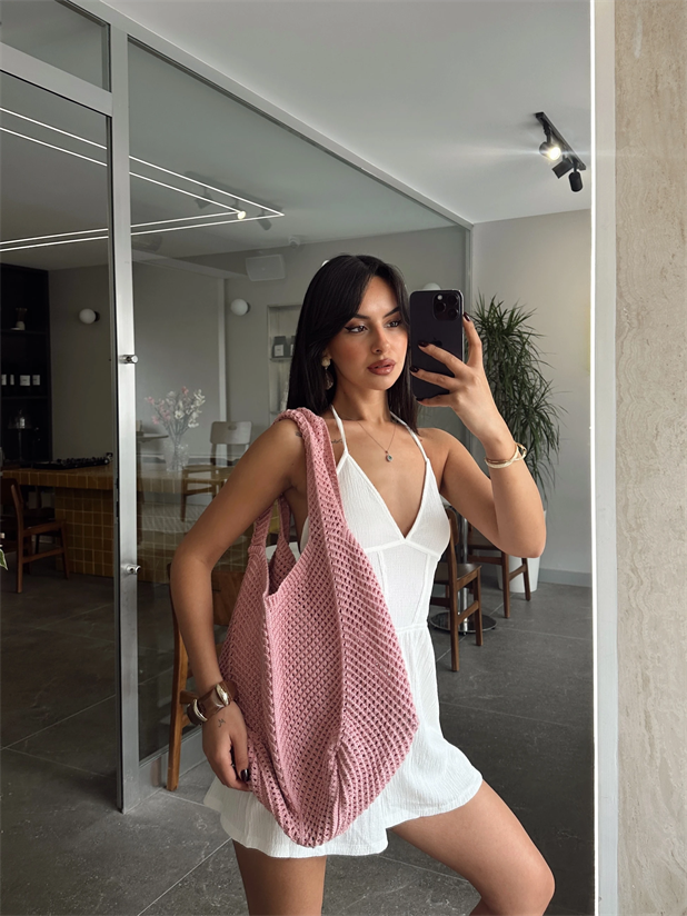 Örgü Çanta - Pembe