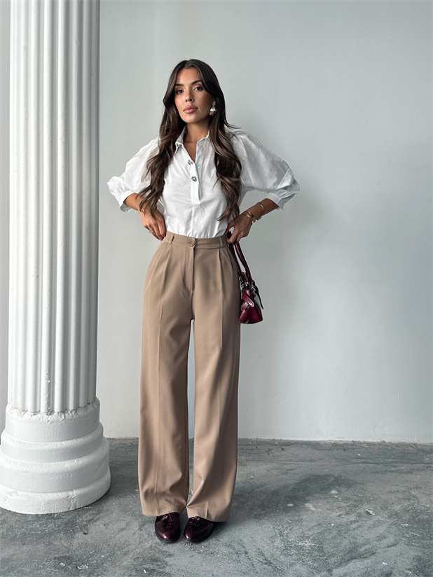 My Palazzo Kumaş Pantolon - Vizon